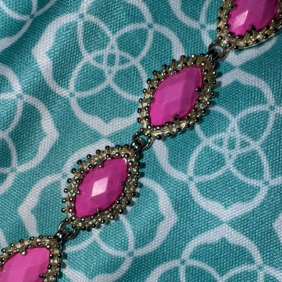 Vintage Kendra Scott Jana Hot Pink Bracelet with Gold Accents - Picture 7 of 7